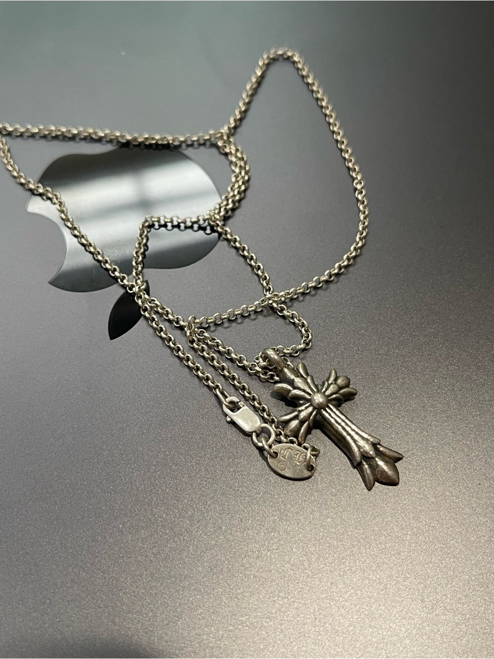 Chrome Hearts Silver Fleur Cross Pendant on Chain - Picture 1 of 5